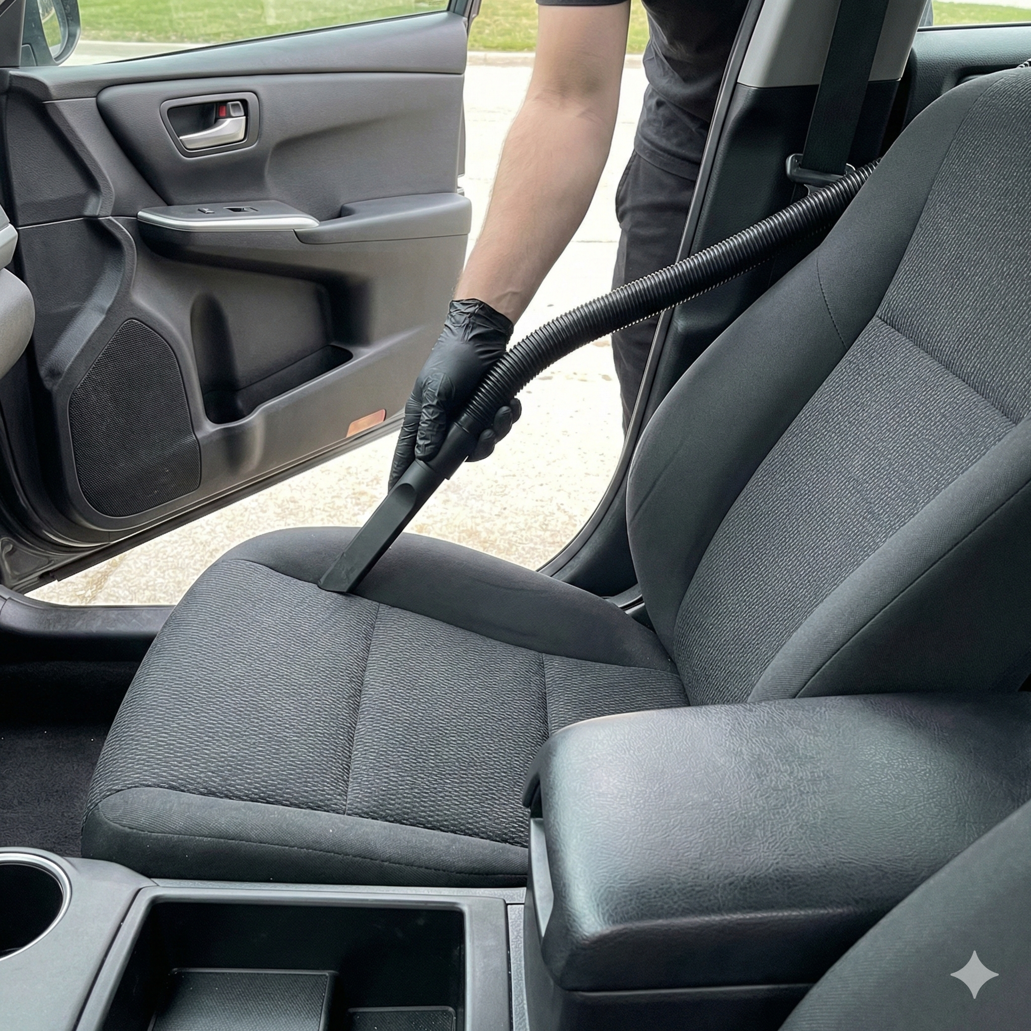 Car seat vacuuming